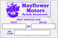 Oil Change Stickers - 371 - Three Panel Design