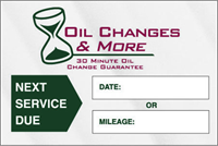 Oil Change Stickers - 372 - Two Panel Vertical Layout