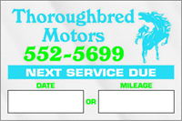 Oil Change Stickers - 373 - Two Panel Horizontal Layout
