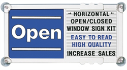 Blue and White Open / Closed Sign - Horizontal