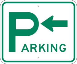 Parking Sign with Left Arrow 18 x 15