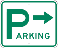 Parking Sign with Right Arrow 18 x 15