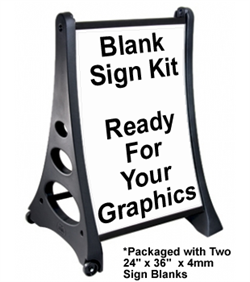 Ultimate Quick-Load ''A'' Frame Sidewalk / Curb Sign Kit - Ready for your graphics
