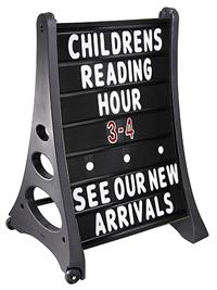 Ultimate Quick-Load ''A'' Frame Sidewalk / Curb Sign Kit with Letters - Black Face