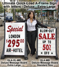 Magic Master QLA-XL-DLX-MB rolling a-frame sidewalk sign.