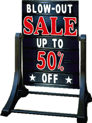 Swinger Sidewalk Sign Kit - DELUXE - Black Sign Face