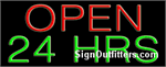 Open 24 Hrs Neon Sign - Regular Design