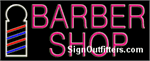 Barber Shop with Barber Pole Graphic Neon Sign - Regular Design