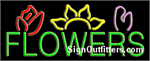 Flowers with Flower Graphic Neon Sign - Regular Design