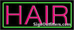 Hair with Green Border Neon Sign - Regular Design