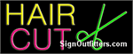Hair Cut with Scissor Graphic Neon Sign - Regular Design