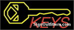 Keys with Key Graphic Neon Sign - Regular Design