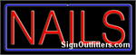 Nails with Blue Border Neon Sign - Regular Design