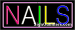Nails with Purple Border Neon Sign - Regular Design