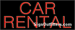 Car Rental Neon Sign - Regular Design