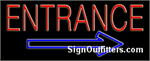 Entrance with Right Arrow Neon Sign - Regular Design