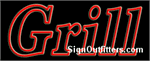 Grill in Block Font Neon Sign - Regular Design