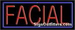 Facial with Blue Border Neon Sign - Regular Design