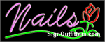 Nails with Rose Graphic Neon Sign - Regular Design
