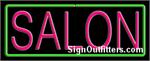 Salon with Green Border Neon Sign - Regular Design