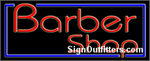 Barber Shop with Border Neon Sign - Regular Design