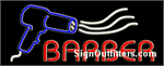 Barber with Hair Dryer Graphic Neon Sign - Regular Design