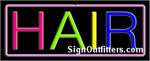 Hair with Purple Border Neon Sign - Regular Design