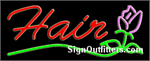 Hair with Flower Graphic Neon Sign - Regular Design