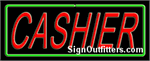 Cashier with Border Neon Sign - Regular Design