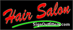 Hair Salon in Script Font Neon Sign - Regular Design
