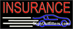 Insurance with Blue Car Graphic Neon Sign - Regular Design