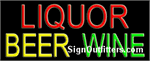 Liquor Beer Wine Neon Sign - Regular Design