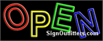 Open in Block Lettering Neon Sign - Regular Design