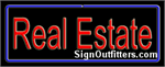 Real Estate with Blue Border Neon Sign - Regular Design
