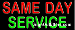 Same Day Service Neon Sign - Regular Design