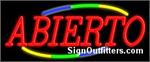 Abierto with Multi-Color Border Neon Sign - Regular Design