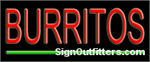 Burritos Neon Sign - Economically Priced