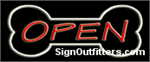 Open with Bone Graphic Neon Sign - Economically Priced