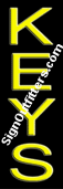 Keys Neon Sign - Vertical Design - Economically Priced