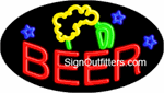 Beer Neon Sign with Beer Mug Graphic - Flashing Design
