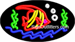 Fish Graphic Neon Sign - Flashing Design