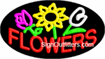 Flowers with Flower Graphic Neon Sign - Flashing Design