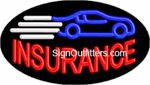 Insurance with Car Graphic Neon Sign - Flashing Design