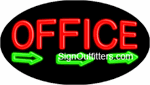 Office with Arrows Neon Sign - Flashing Design