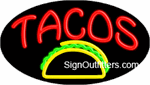 Tacos with Taco Graphic Neon Sign - Flashing Design