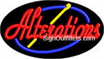 Alterations Neon Sign with Sewing Needle Graphic - Flashing Design