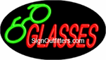 Glasses with Glasses Graphic Neon Sign - Flashing Design