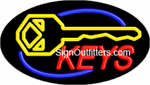Keys with Key Graphic Neon Sign - Flashing Design