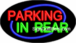 Parking In Rear Neon Sign - Flashing Design