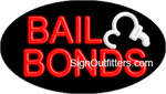 Bail Bonds Neon Sign with Handcuff Graphic - Flashing Design
